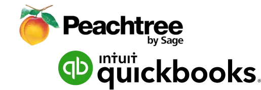 Logos de Peachtree y QuickBooks